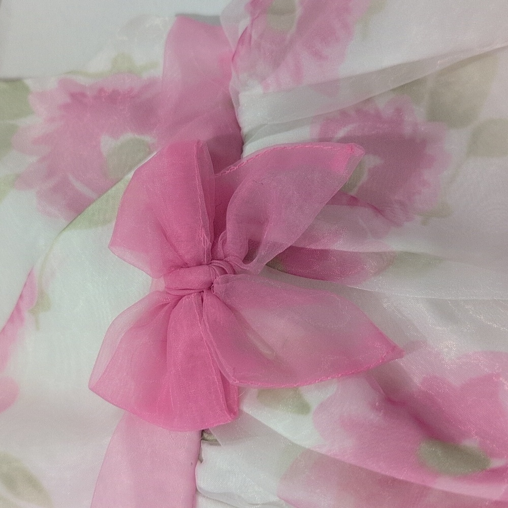 Pink & White floral Chiffon sleeveless dress size 6 Months (3 for $15) - Picture 2 of 5